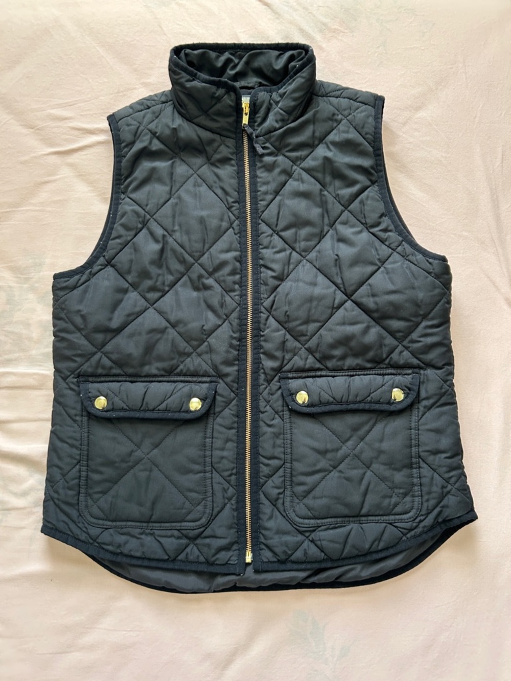 J. Crew Black Quilted Vest